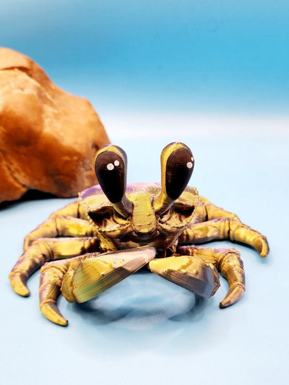 3D printed fully articulated Ghost crab, fidget sensory toy.