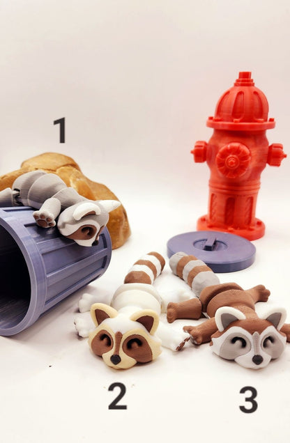 Articulated Racoon fidget sensory toy.