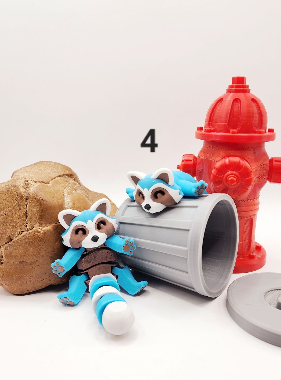 Articulated Racoon fidget sensory toy.