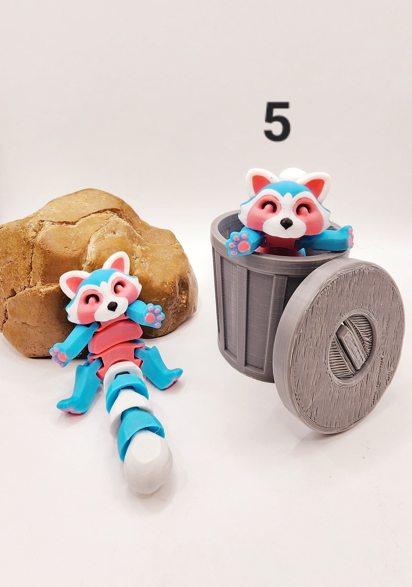 Articulated Racoon fidget sensory toy.