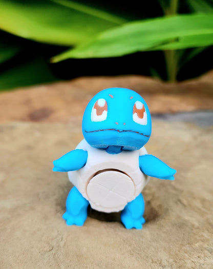 3D printed Squirtle articulated fidget toy, spinner, sensory toy.