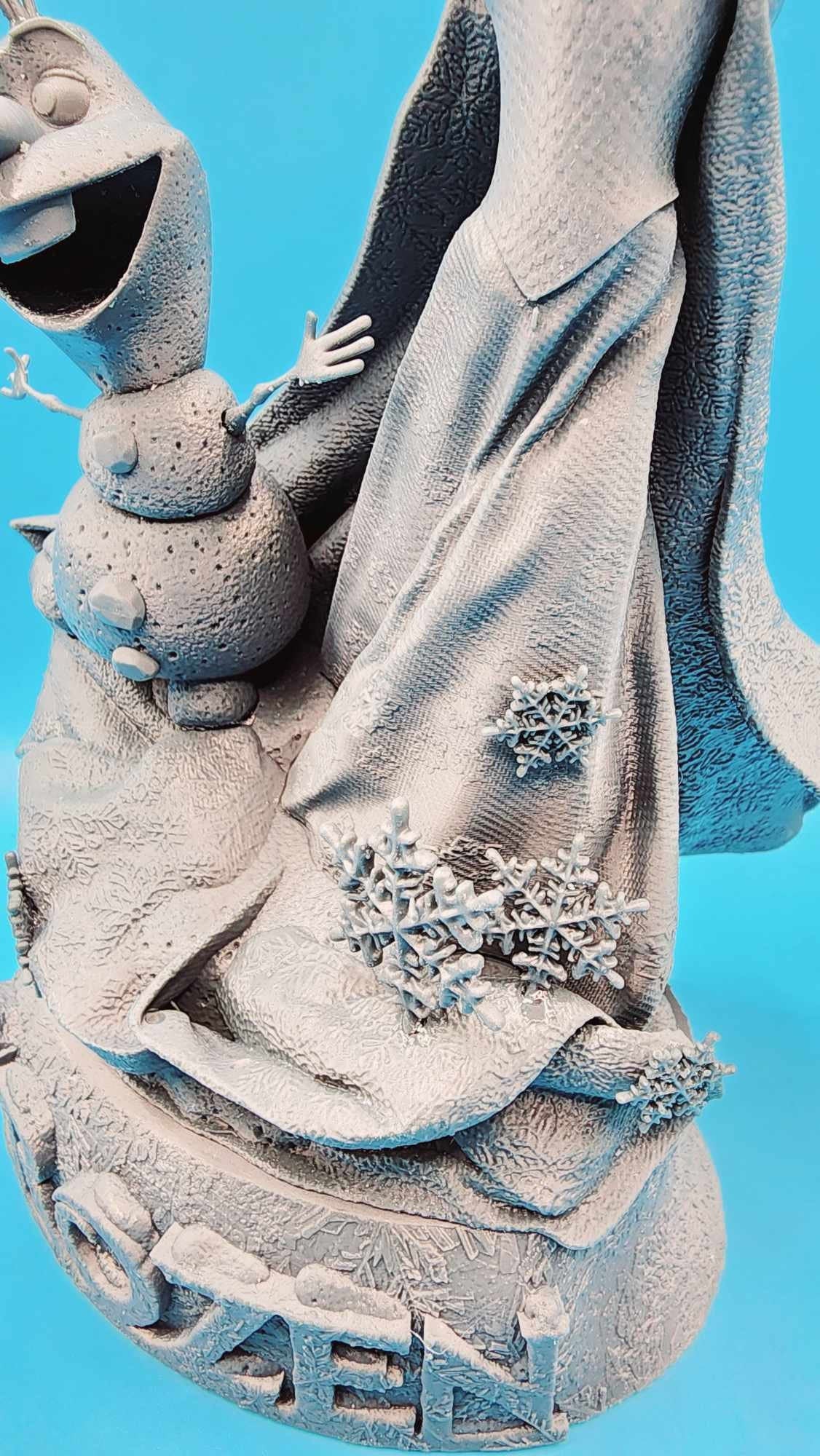 3D 14k resin printed Elsa and Olaf dancing, desktop decoration, fan art.