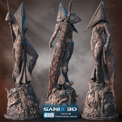 3D 14k resin printed Pyramid Head desktop decoration. Fan art.