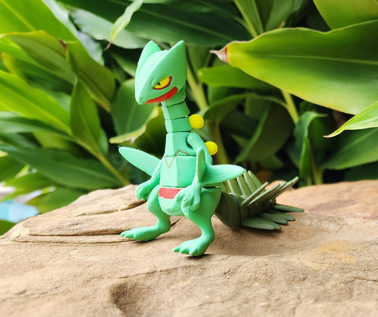 3D printed Sceptile, articulated fidget toy, sensory toy, desktop toy.