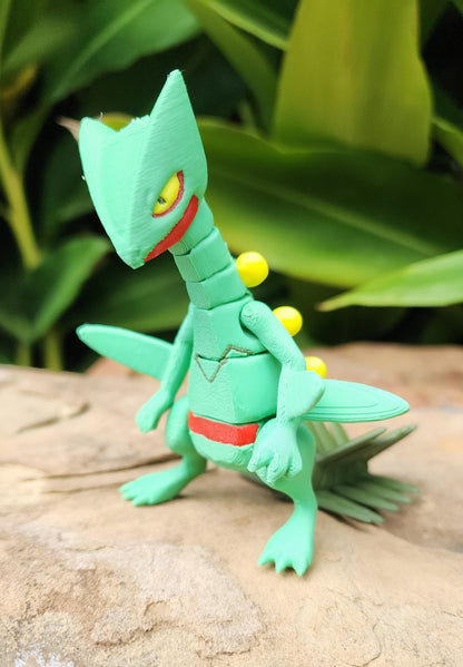 3D printed Sceptile, articulated fidget toy, sensory toy, desktop toy.