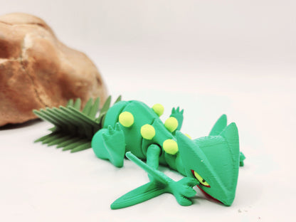 3D printed Sceptile, articulated fidget toy, sensory toy, desktop toy.