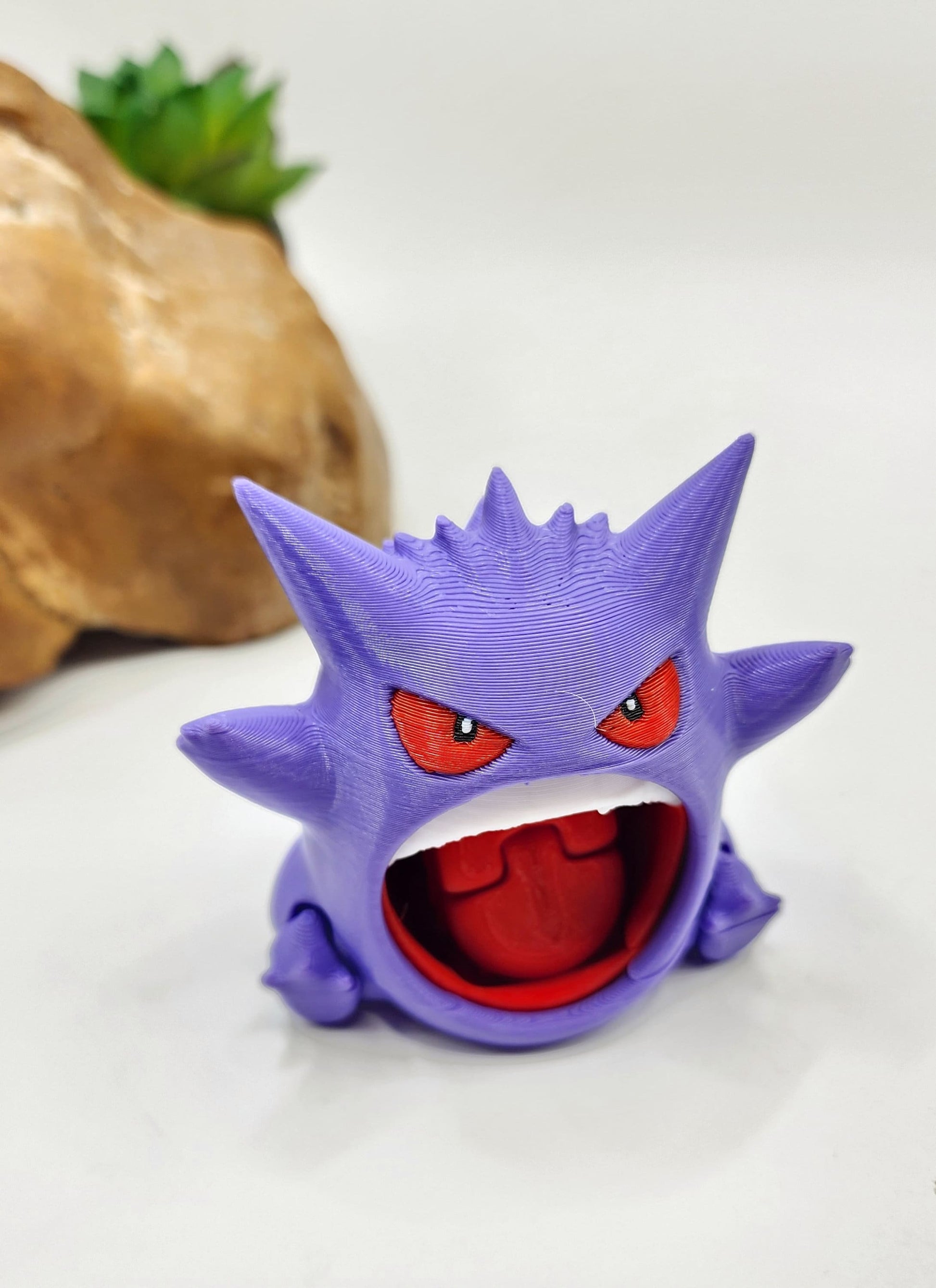 3D printed Gengar articulated fidget, sensory, desktop toy.