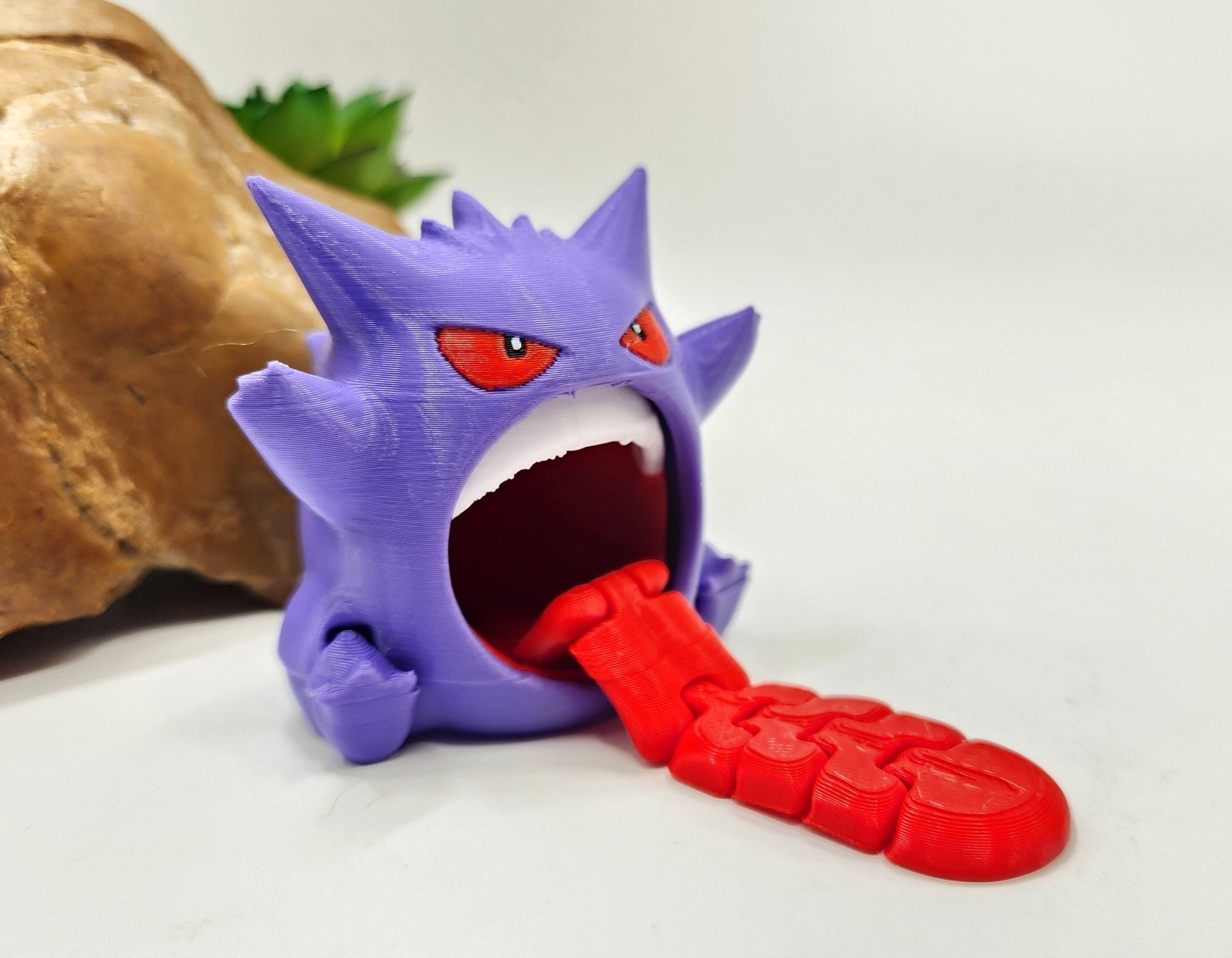 3D printed Gengar articulated fidget, sensory, desktop toy.