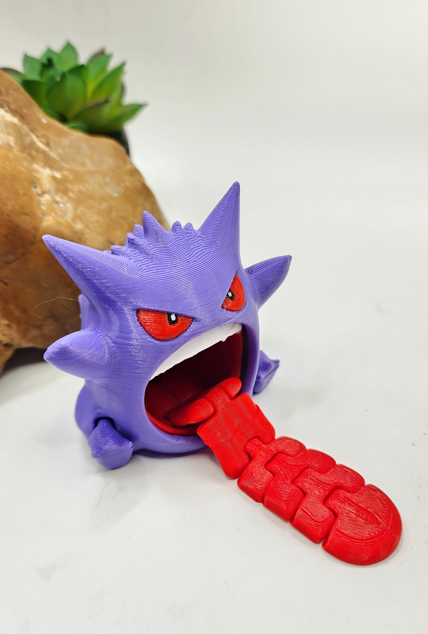 3D printed Gengar articulated fidget, sensory, desktop toy.