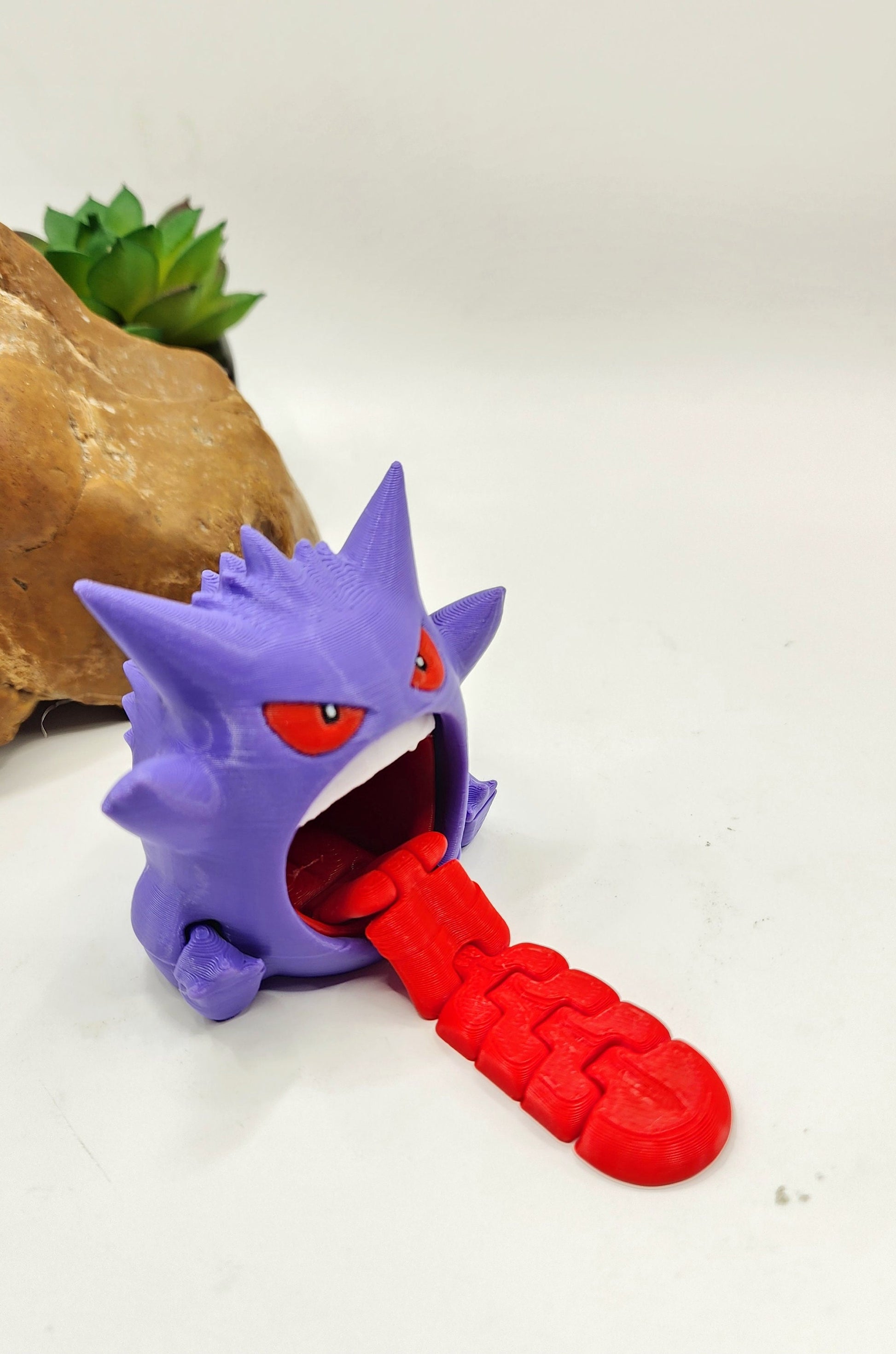 3D printed Gengar articulated fidget, sensory, desktop toy.