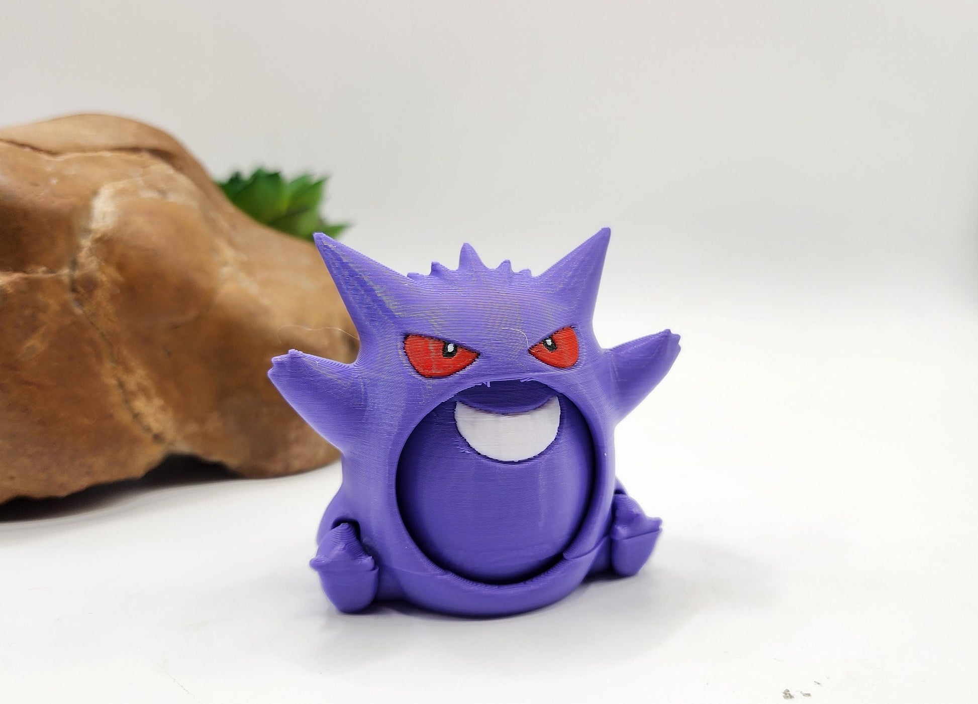 3D printed Gengar articulated fidget, sensory, desktop toy.