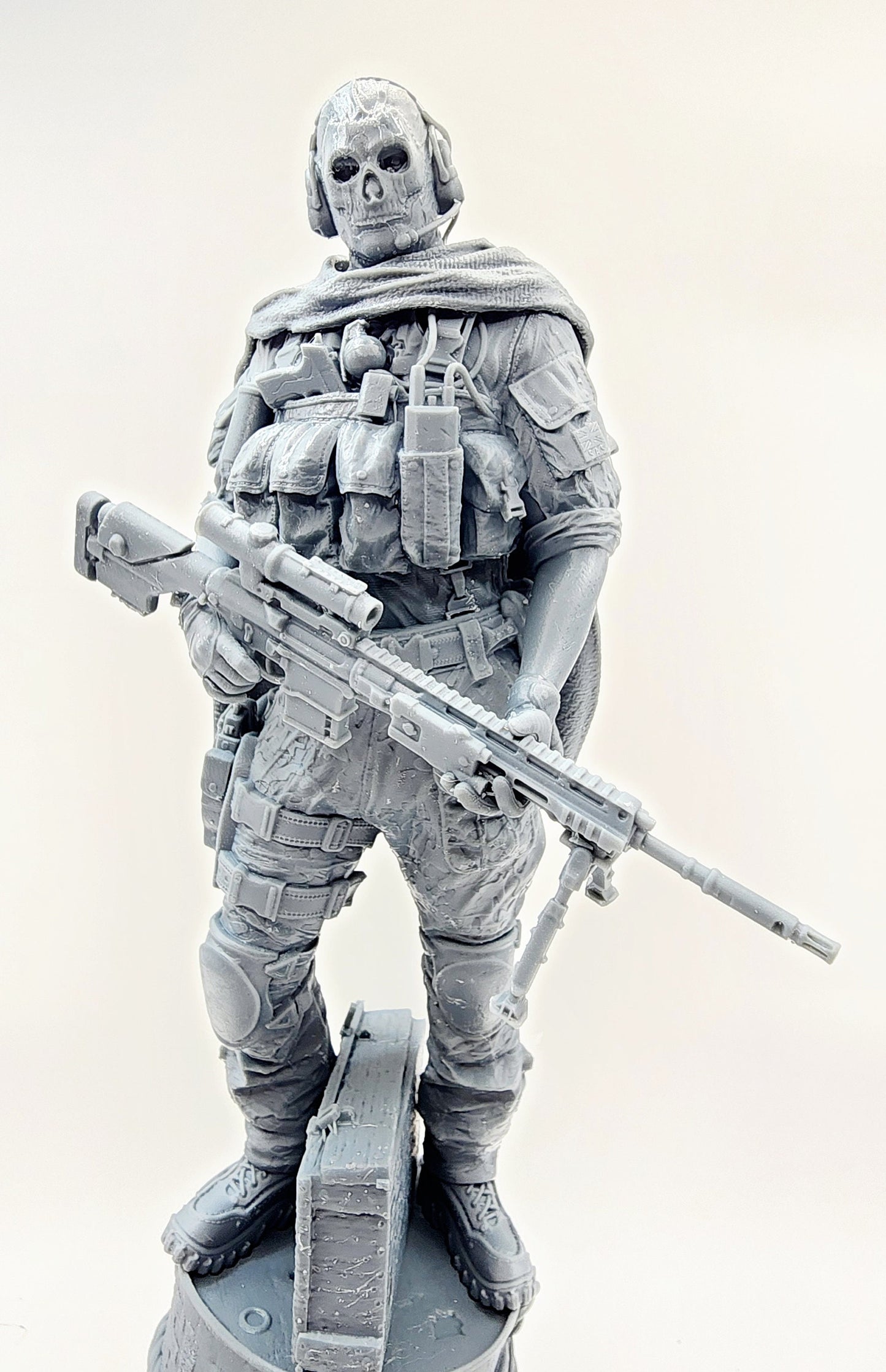 3D 14k resin printed Ghost from Call of Duty. Fan art. Desktop decoration.