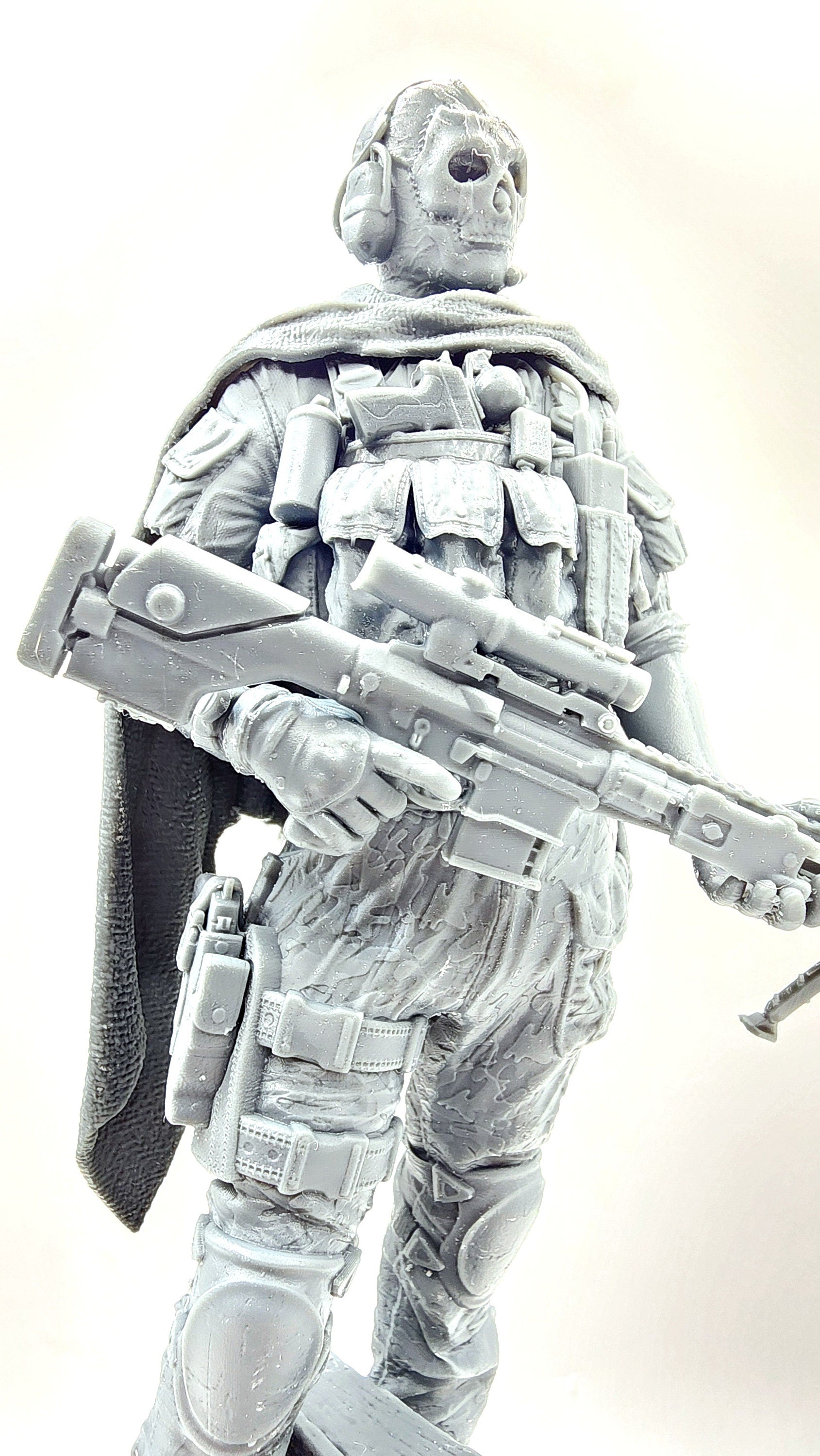 3D 14k resin printed Ghost from Call of Duty. Fan art. Desktop decoration.