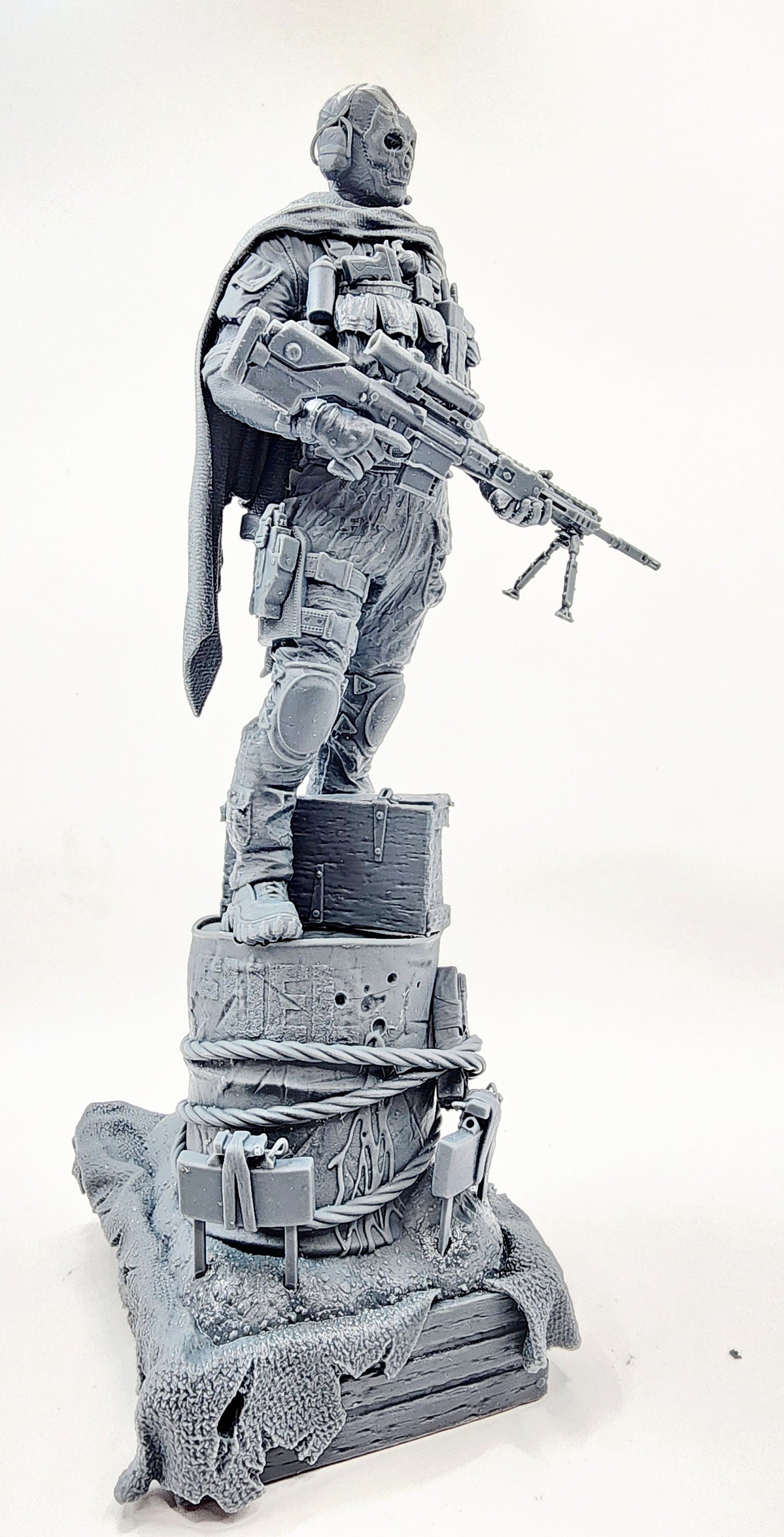 3D 14k resin printed Ghost from Call of Duty. Fan art. Desktop decoration.