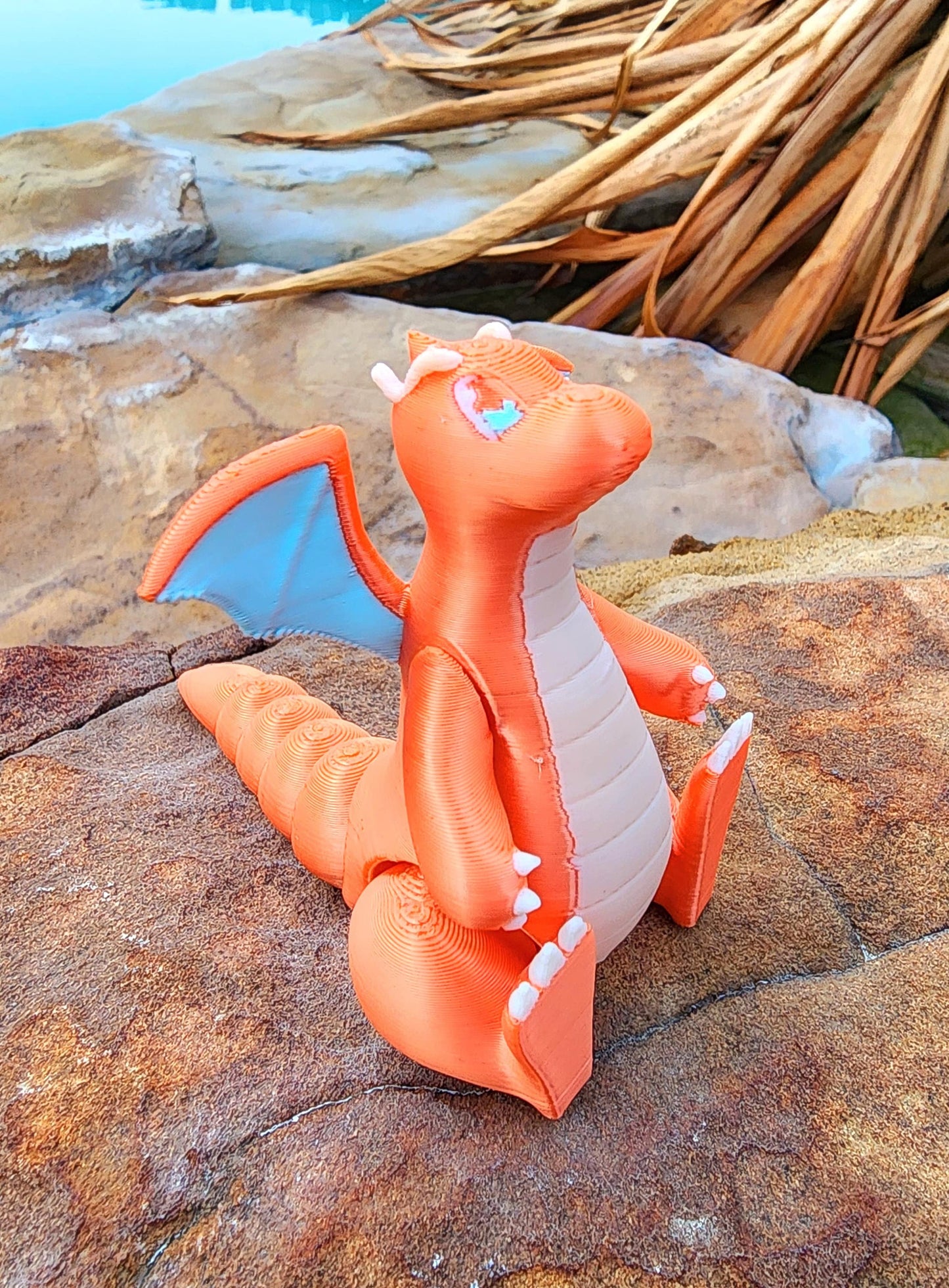 3D printed Dragonite articulated fidget toy, desktop decoration, sensory toy.