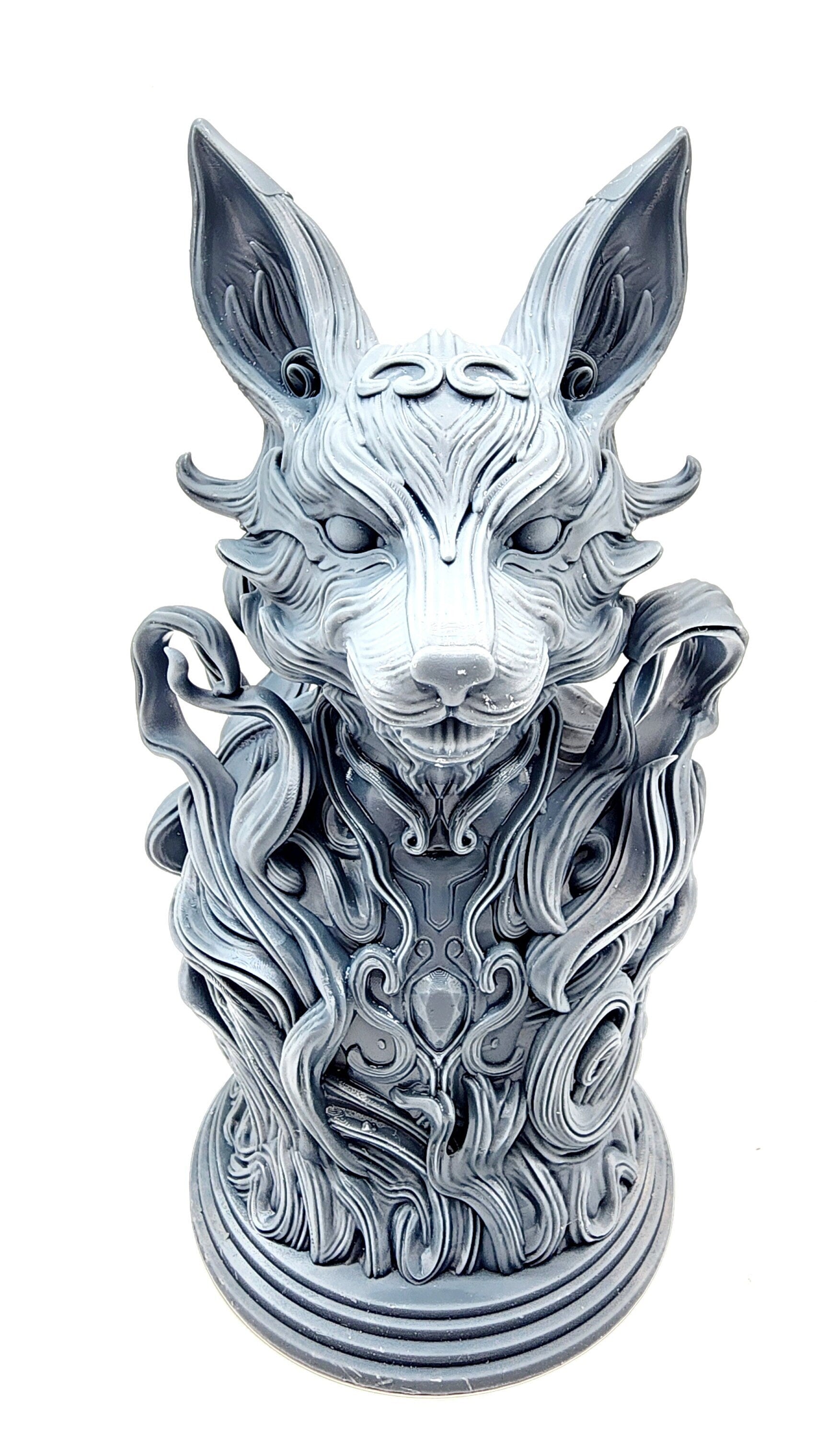 3D 14k resin printed Kitsune Desktop Decoration.