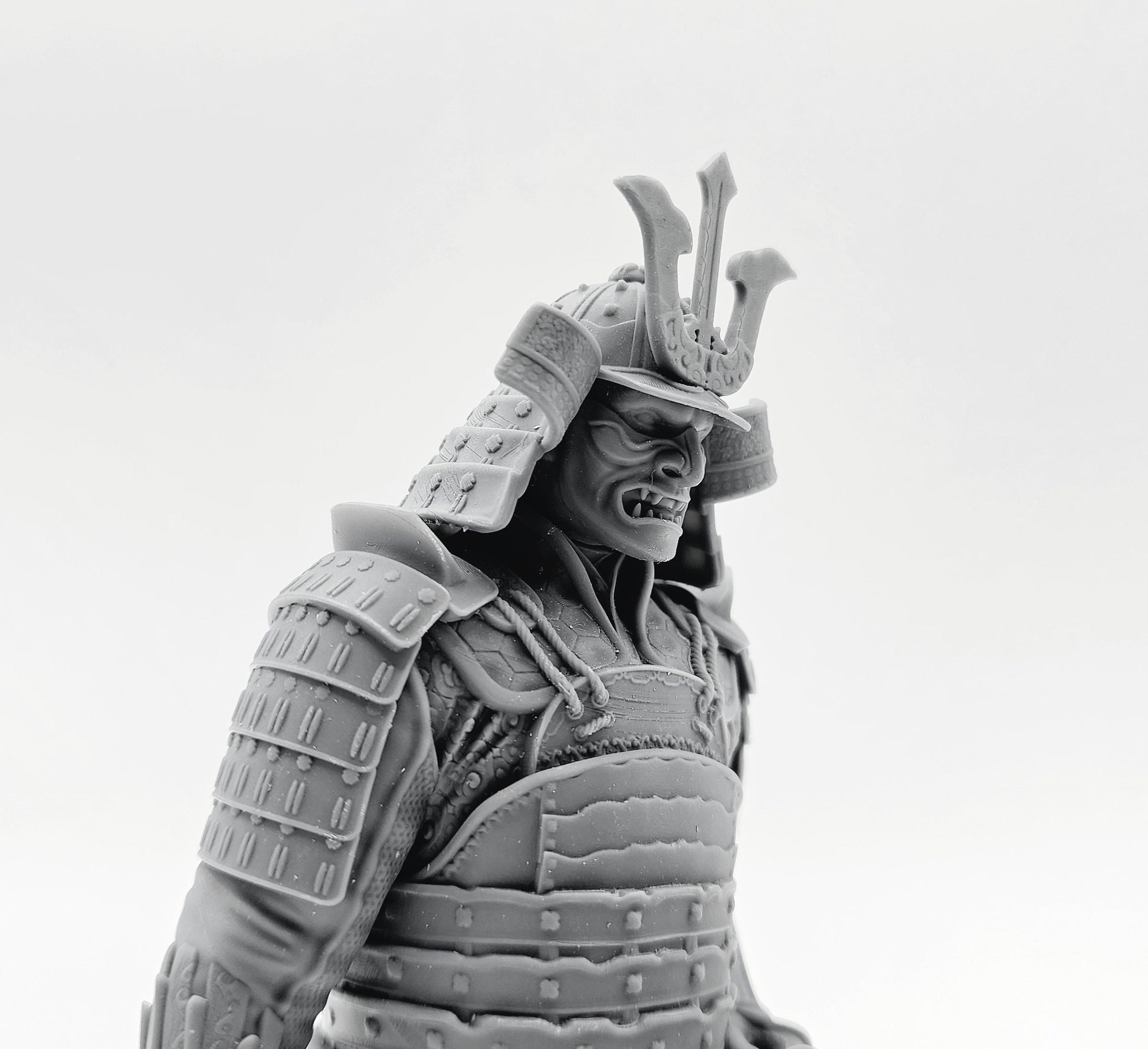 3D 14k resin printed Samurai Bust. Desktop Decoration.