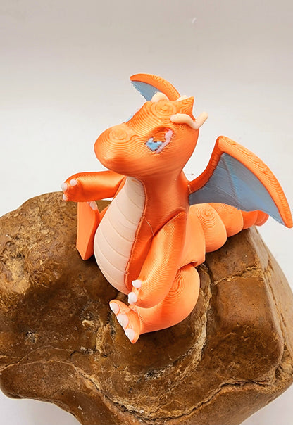 3D printed Dragonite articulated fidget toy, desktop decoration, sensory toy.