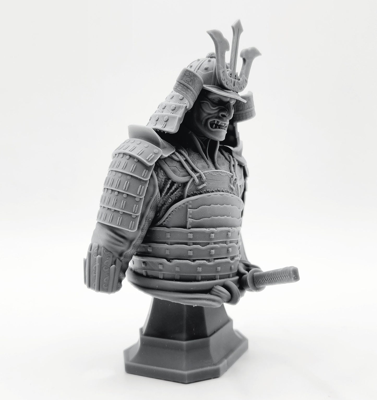 3D 14k resin printed Samurai Bust. Desktop Decoration.