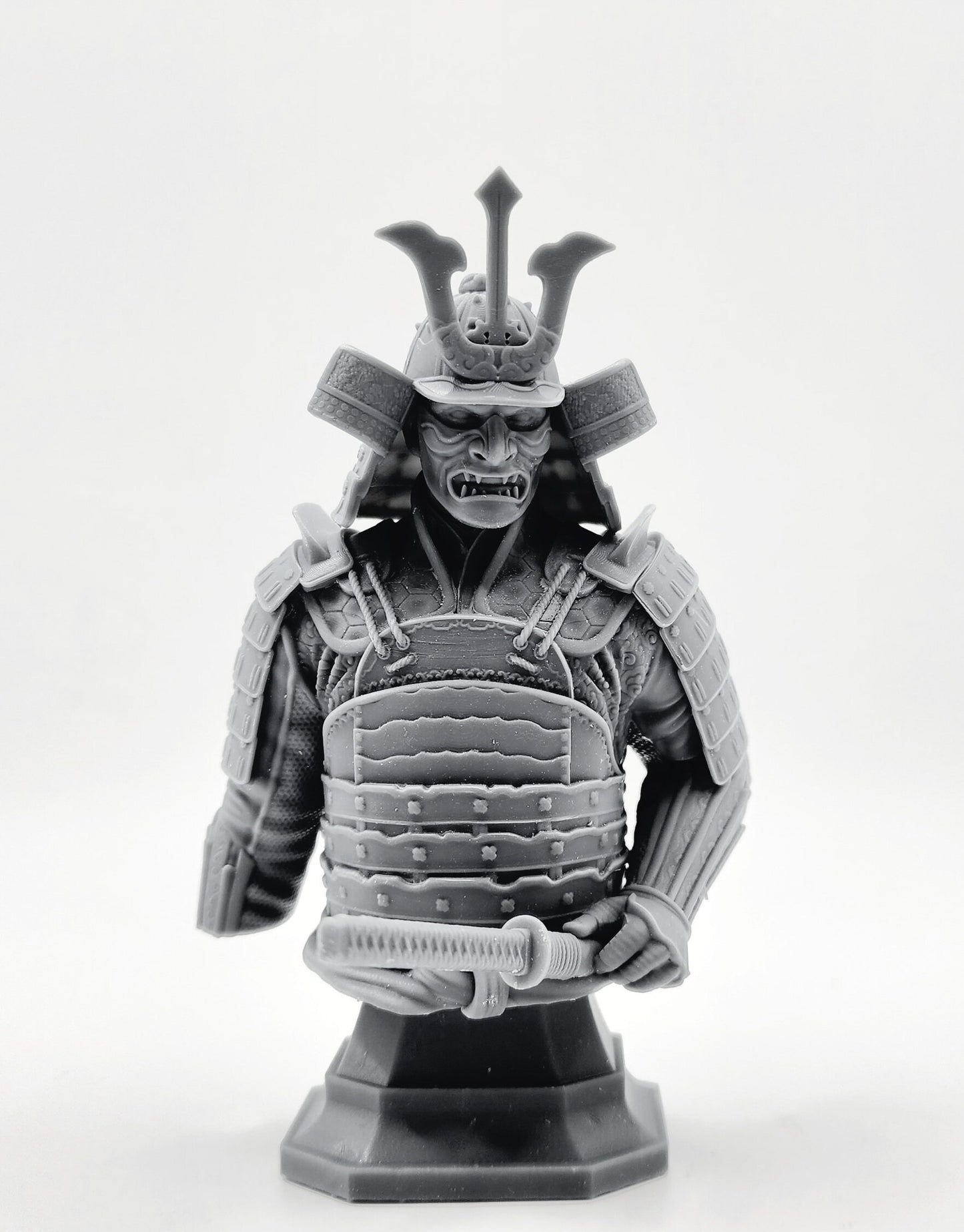 3D 14k resin printed Samurai Bust. Desktop Decoration.