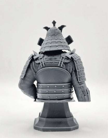 3D 14k resin printed Samurai Bust. Desktop Decoration.