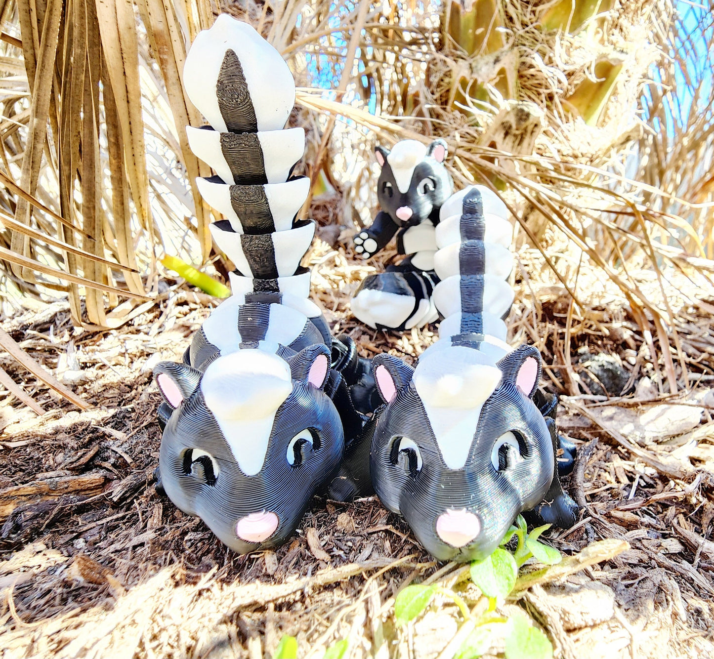 3D printed articulated Skunk fidget toy, sensory toy.