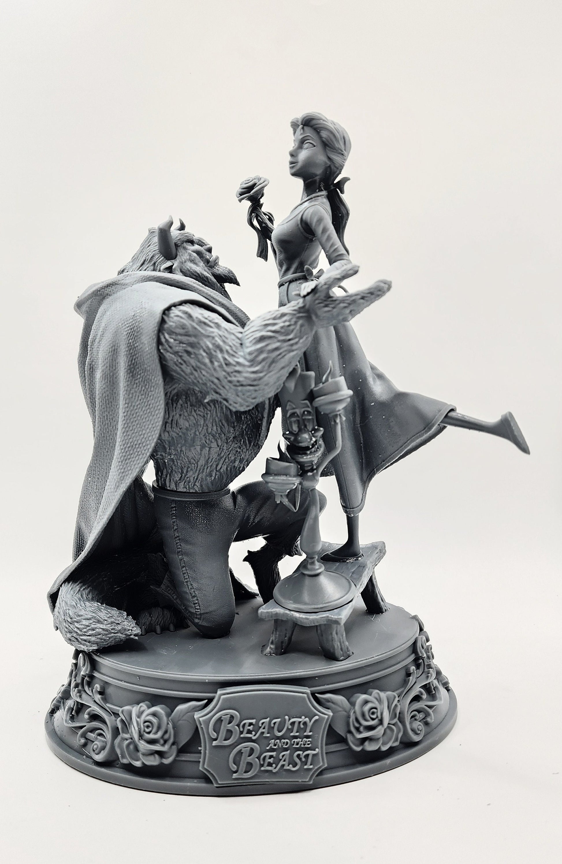 3D 14k resin printed Beauty and the Beast desktop decoration.