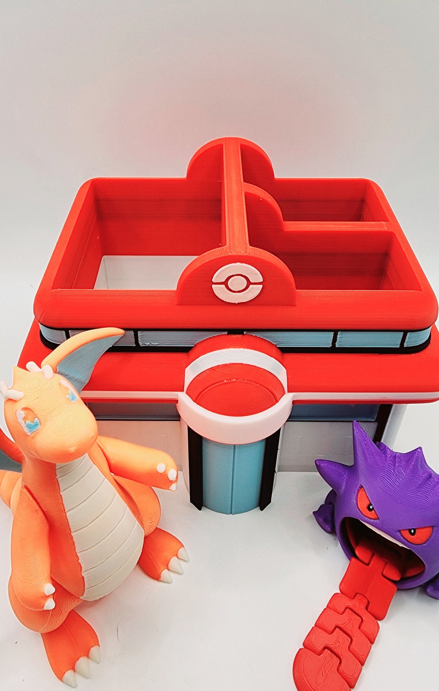 3D printed Poke Center desktop organizer, decoration, toy.