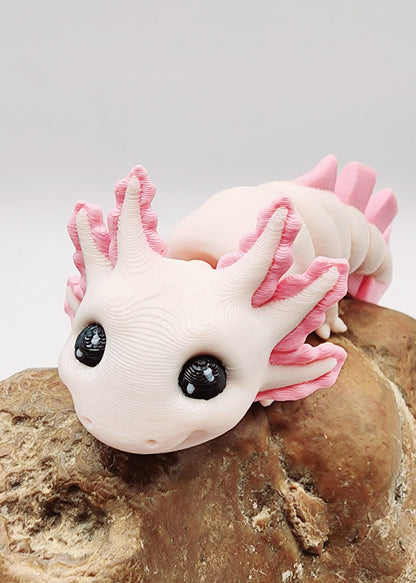 3D printed mini Axolotl fidget sensory toy, key chain.