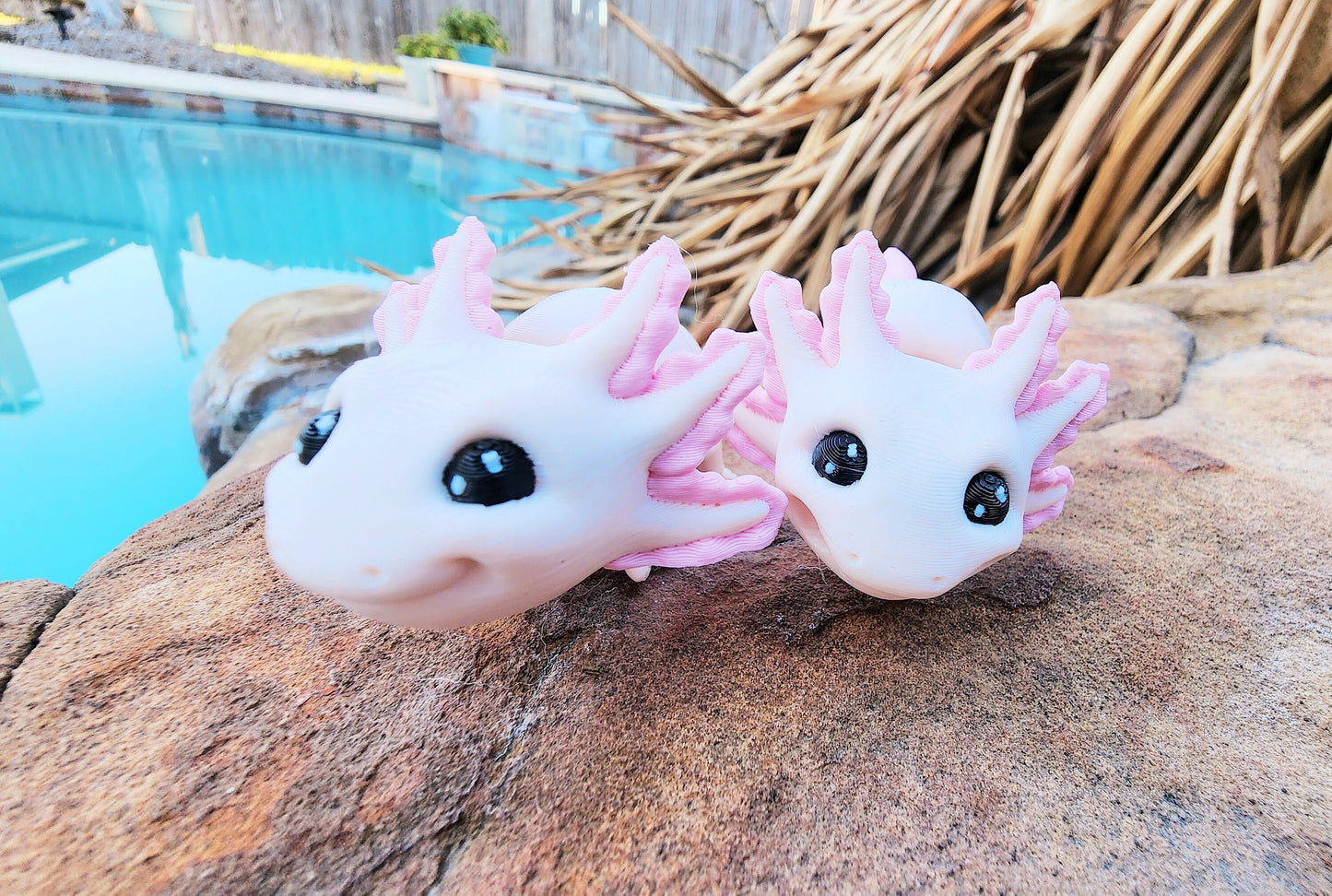 3D printed mini Axolotl fidget sensory toy, key chain.