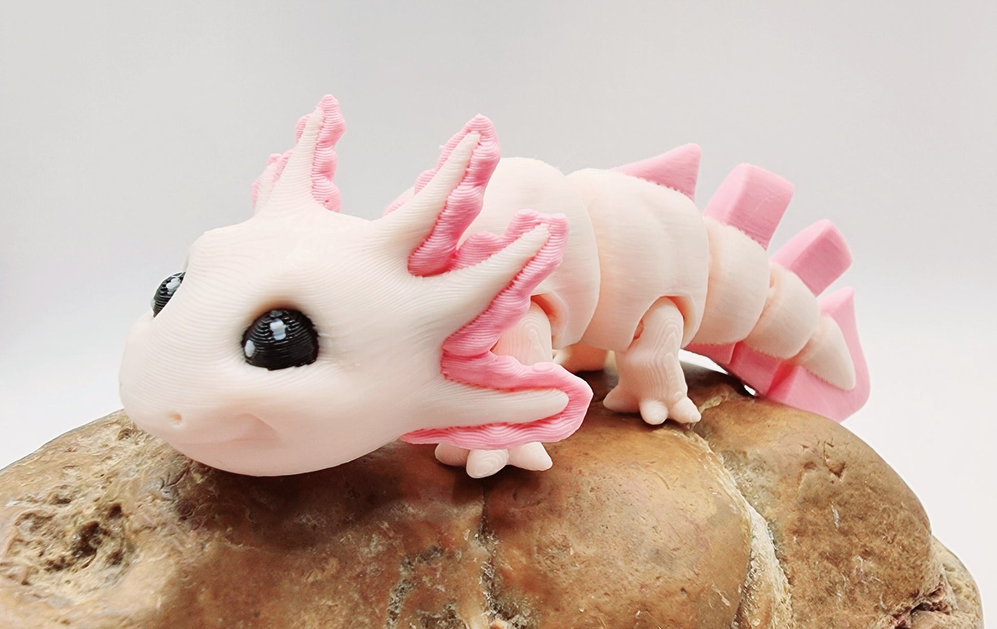 3D printed mini Axolotl fidget sensory toy, key chain.