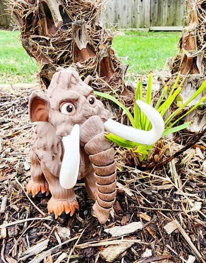 3D printed articulated Mammoth fidget toy.