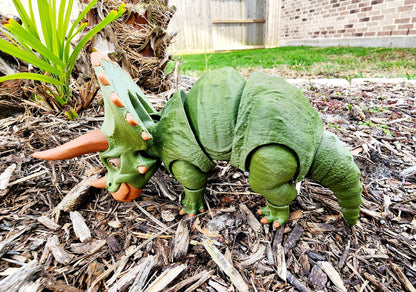 3D printed dinosaur Triceratops desktop fidget, sensory toy.