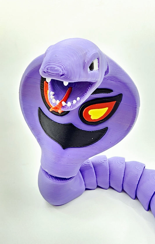 3D printed pokemon Arbok. Articulated fidget, sensory, desk toy.