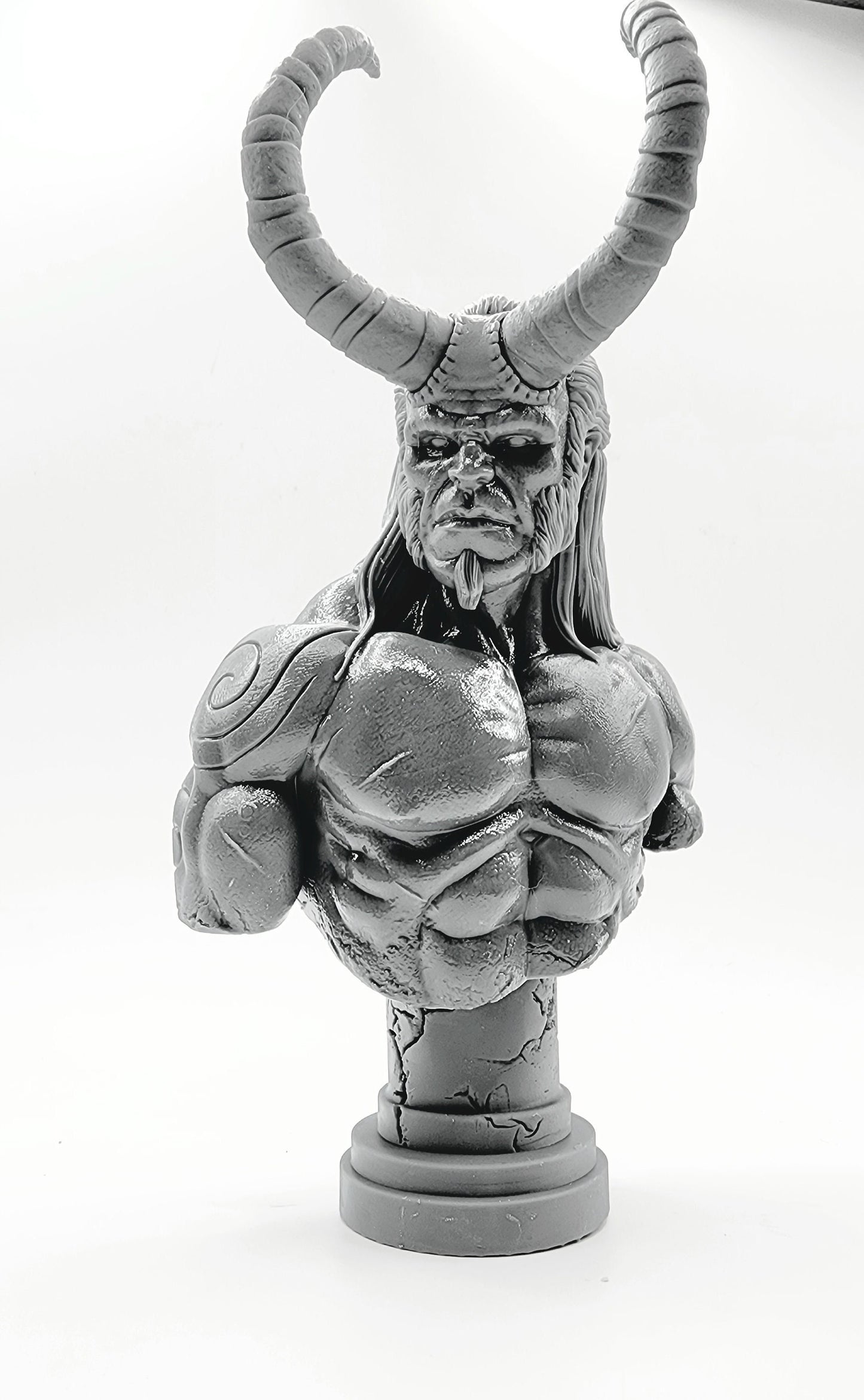 3D 14k resin printed Hellboy bust. Desktop Decoration.