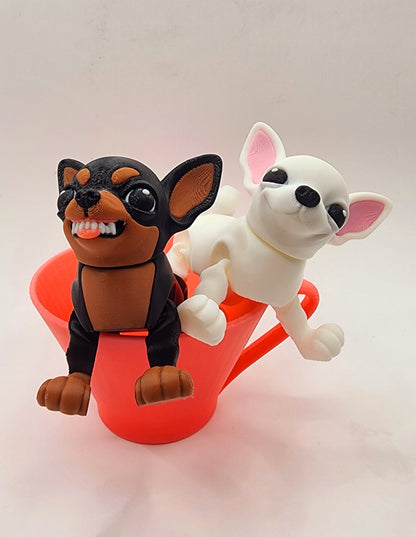 3D printed Chihuahua articulated fidget toy, sensory toy, desktop toy.