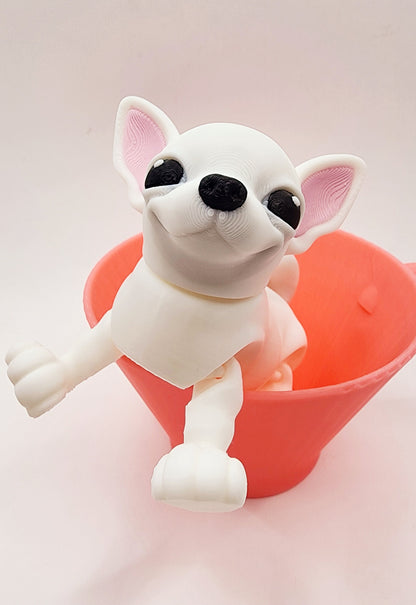 3D printed Chihuahua articulated fidget toy, sensory toy, desktop toy.