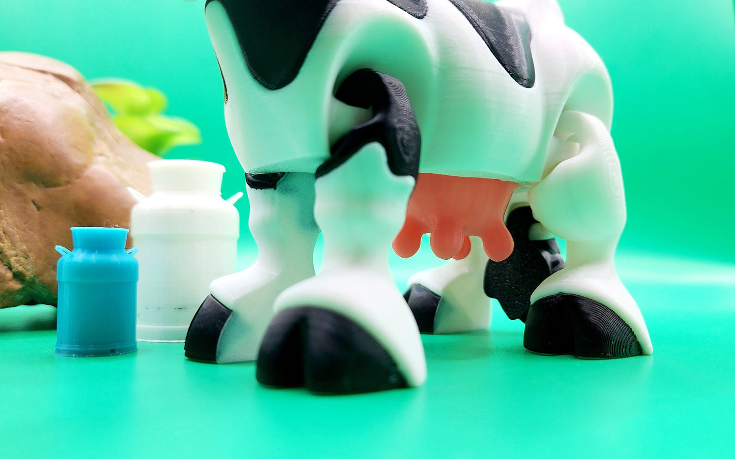 3D printed Milk cow articulated fidget toy. Sensory toy, desk toy.