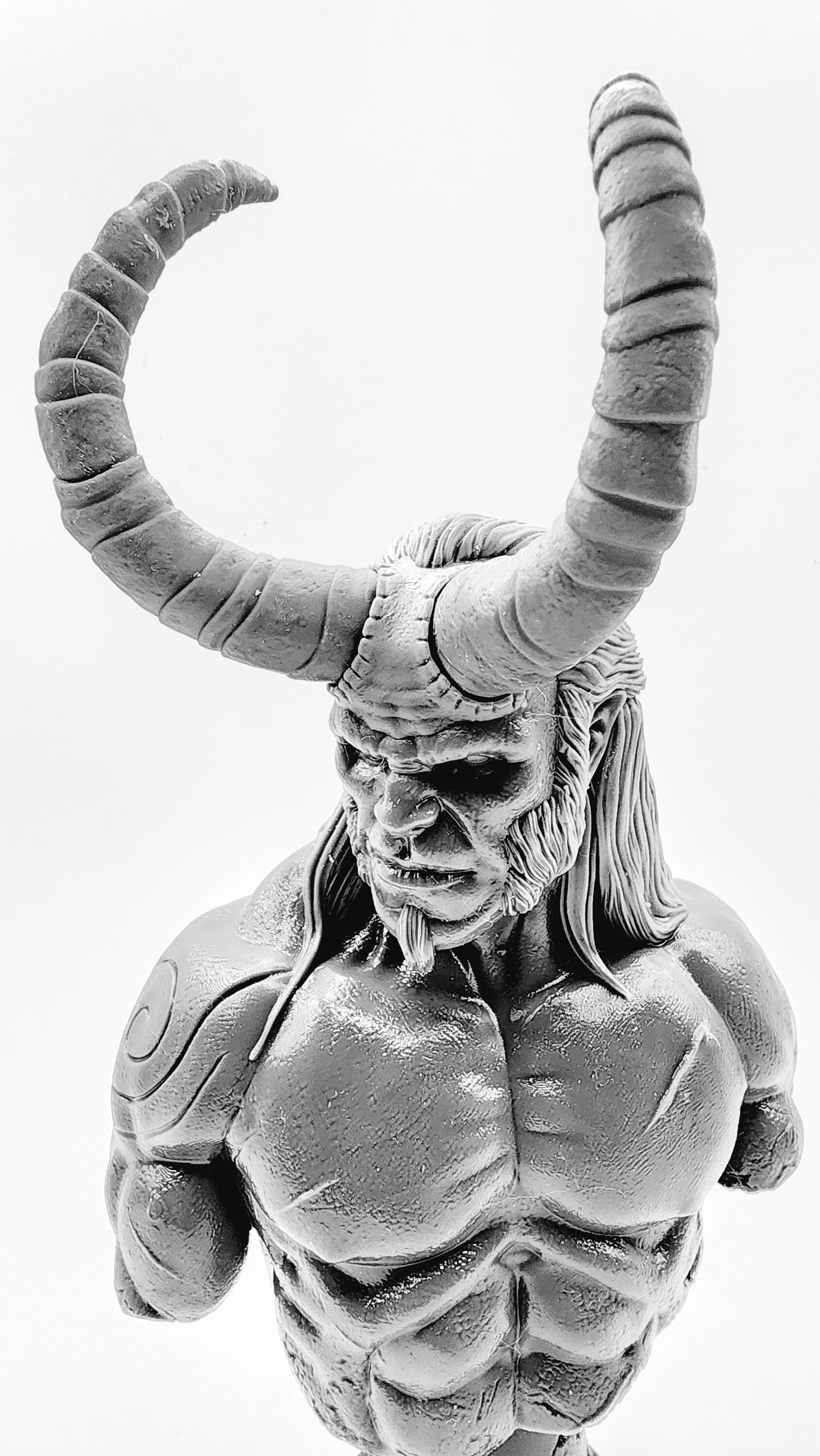 3D 14k resin printed Hellboy bust. Desktop Decoration.