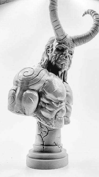 3D 14k resin printed Hellboy bust. Desktop Decoration.