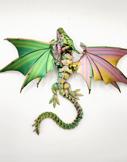 3D printed Biting Dragon articulated fidget, sensory toy. With a snap biting mouth.