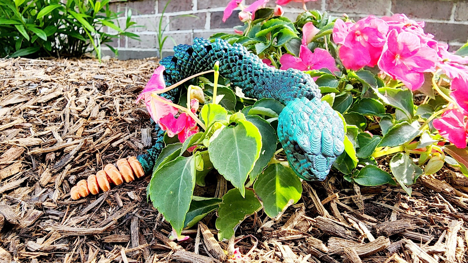 3D printed articulated rattlesnake fidget, sensory toy, desk toy.