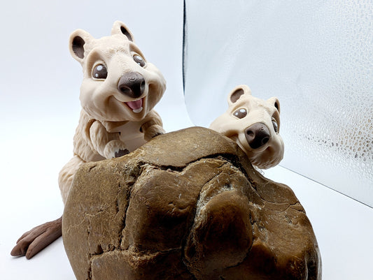 3D printed articulate Quokka fidget, sensory toy.