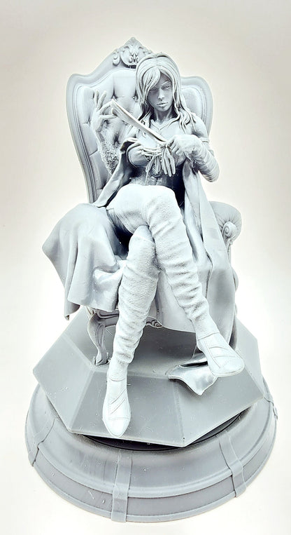 3D 14k resin printed Emma Frost desk decoration, statue.