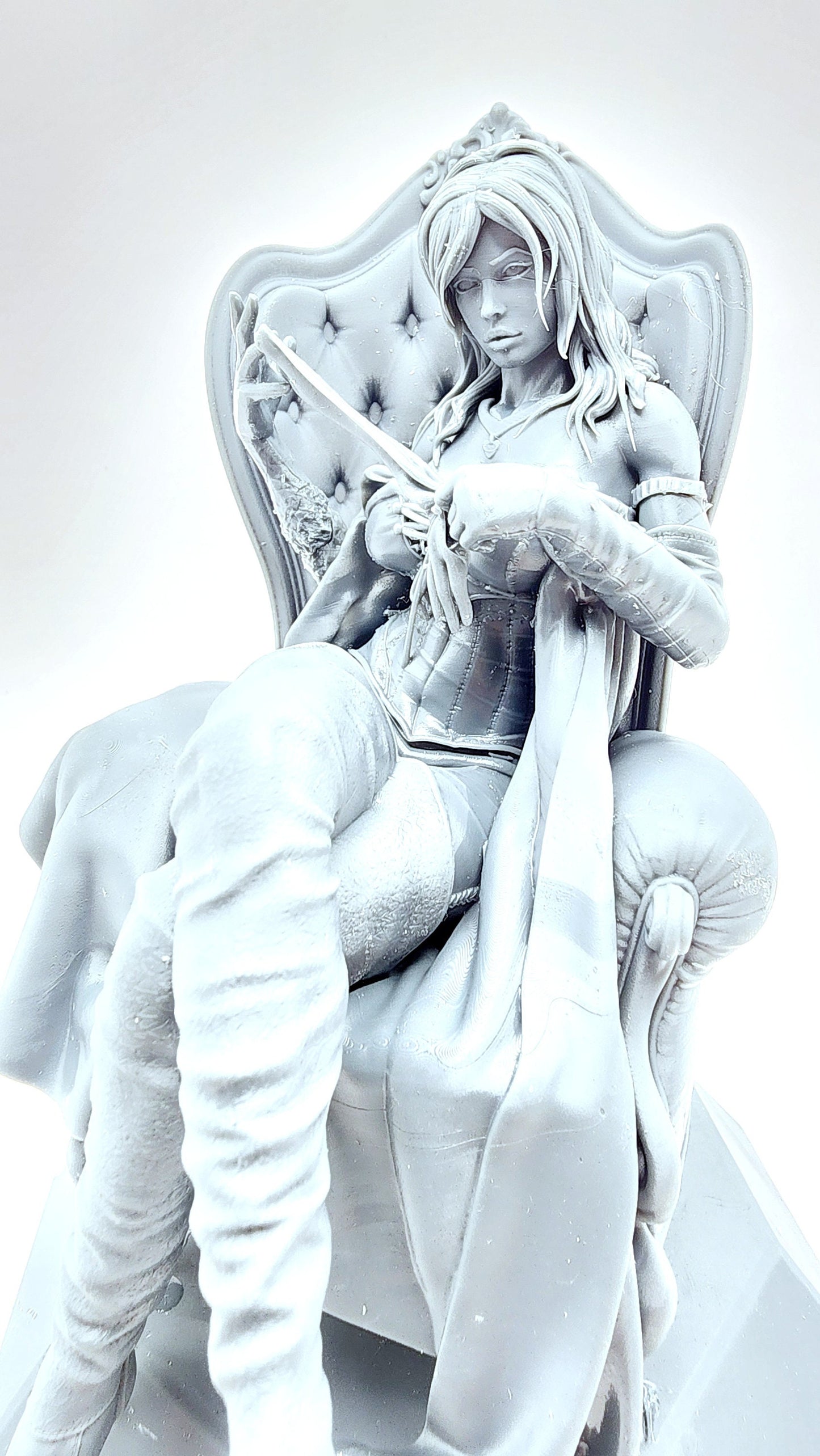 3D 14k resin printed Emma Frost desk decoration, statue.