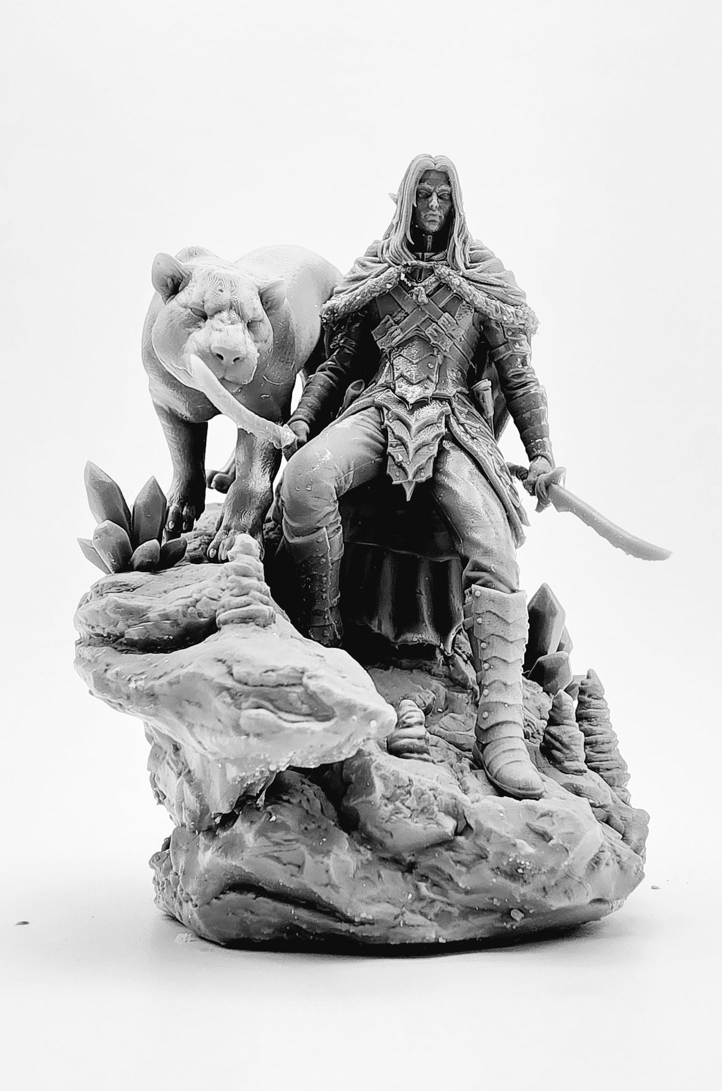 3D 14k Resin printed Drizzt Do'Urden from Baldurs Gate Desk Toy, Statue, Ornament.