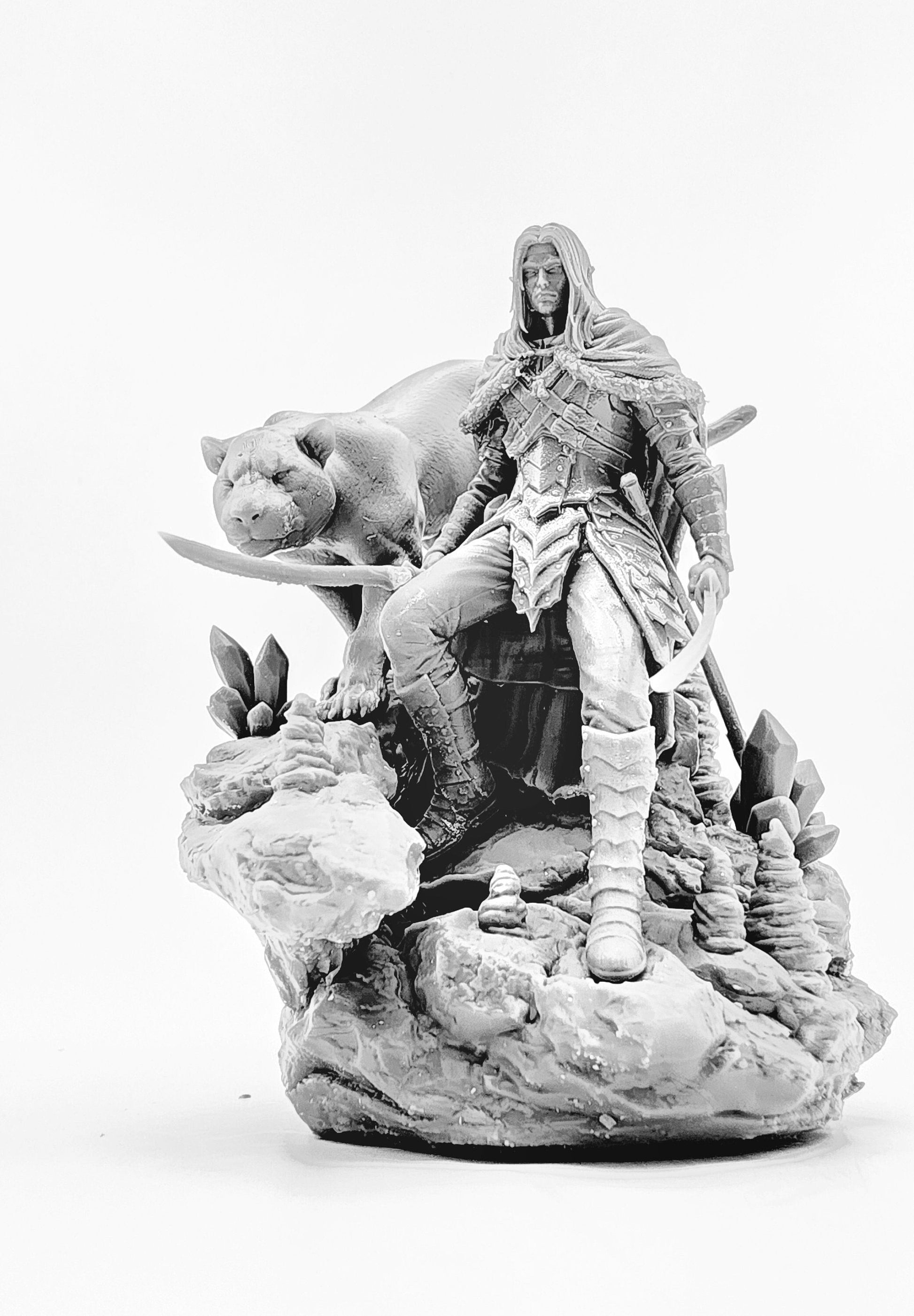 3D 14k Resin printed Drizzt Do'Urden from Baldurs Gate Desk Toy, Statue, Ornament.