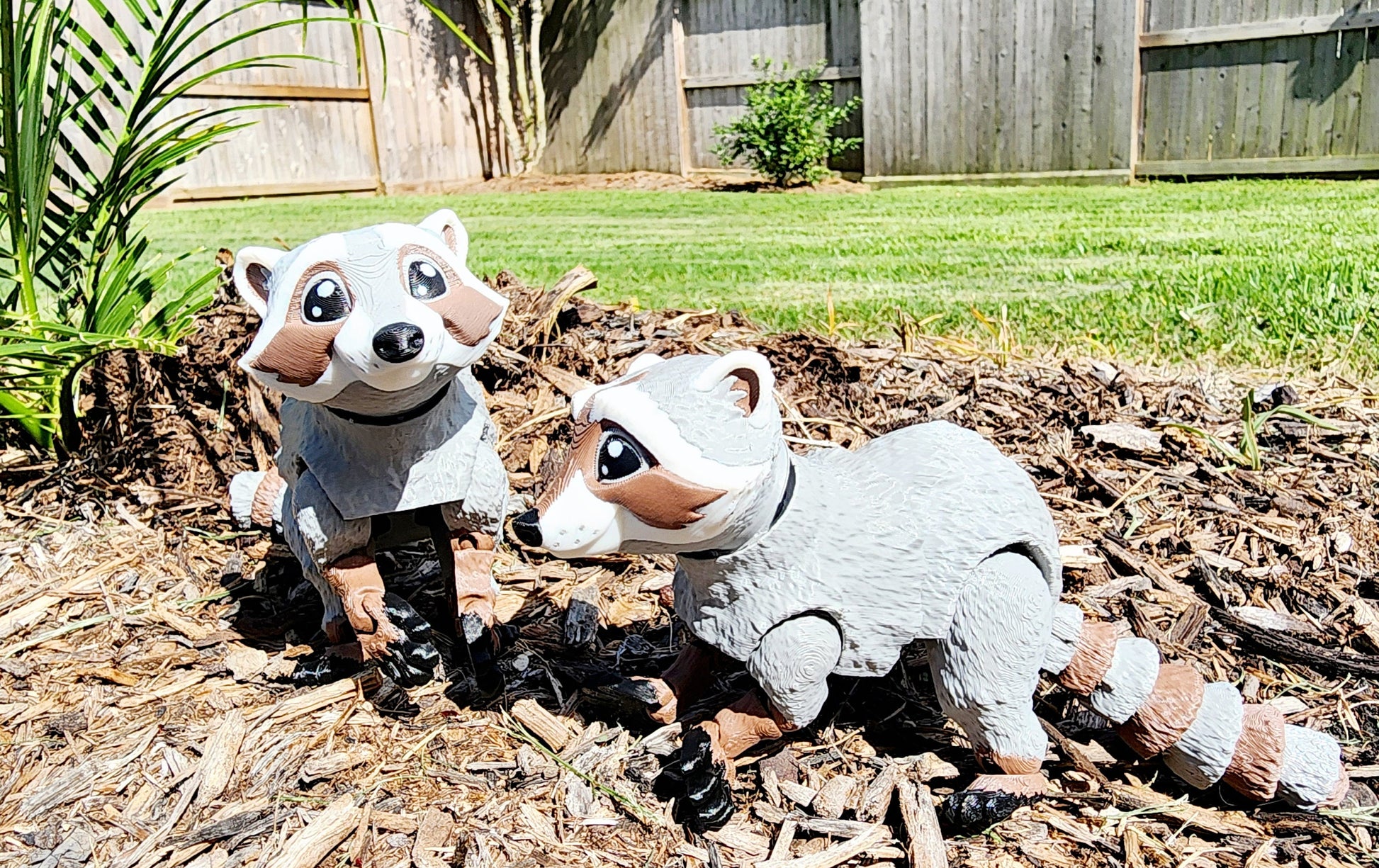 3D printed Racoon with fully articulated limbs, posable fidget, sensory toy.