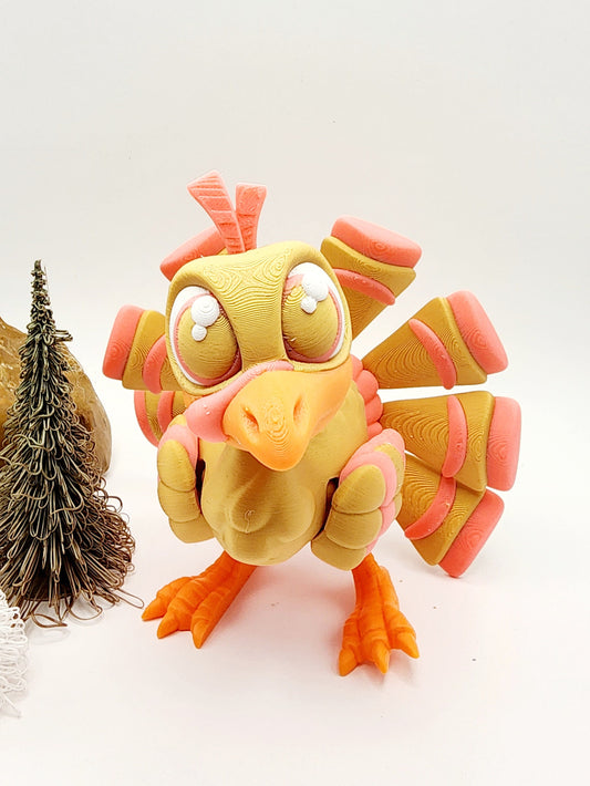 3D printed articulated Turkey, fidget toys, sensory toys, desktop decoration.