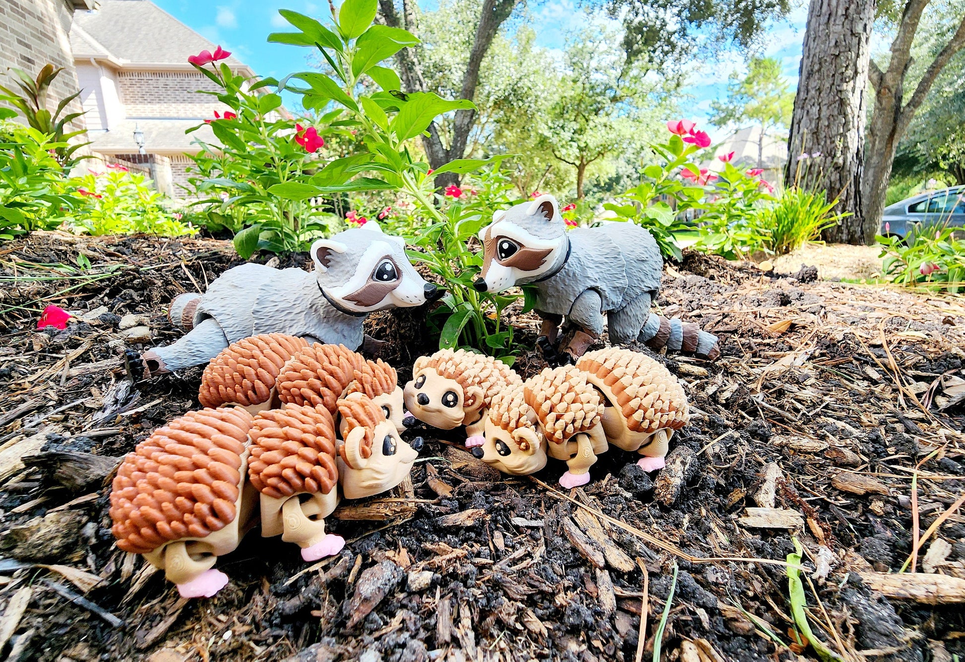 3D printed cute articulate hedgehog fidget toy.